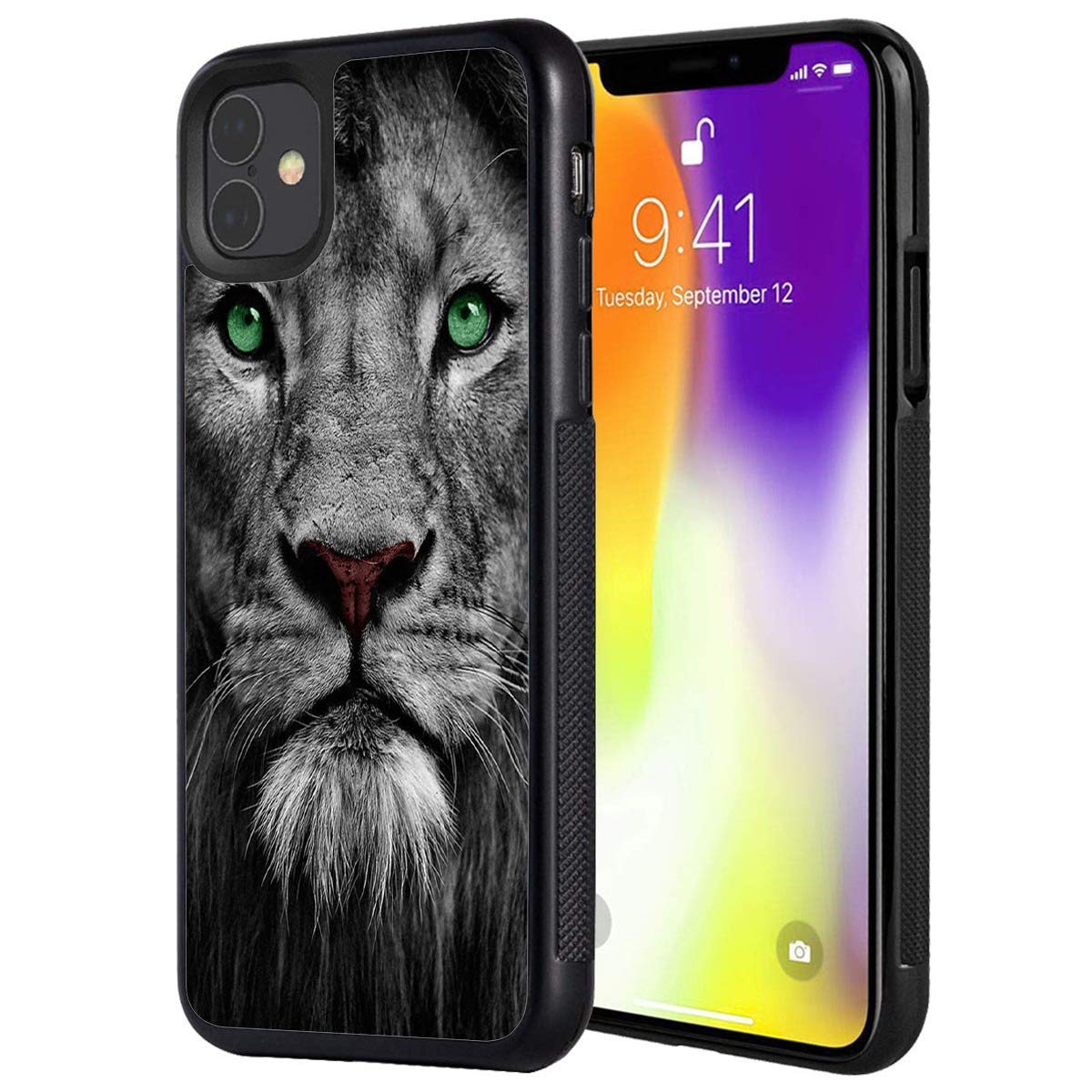 Premium Slim Shockproof iPhone 11 Pro Max Case (6.5 inch 2019) - Anti-Scratch TPU Protective Cover with Lion Face Green Eyes Design | Perfect for Daily Use, Travel & Outdoor Activities