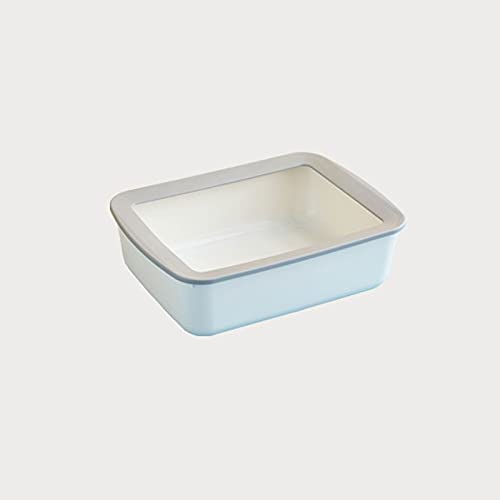 Premium Semi-Enclosed Cat Litter Box with Splash Guard - Large Square Open Tray Design for Multiple Cats | Odor Control Kitty Toilet | Durable Pet Furniture for Home & Apartment Use (Color: D) | Perfect for Small Spaces & Multi-Cat Households