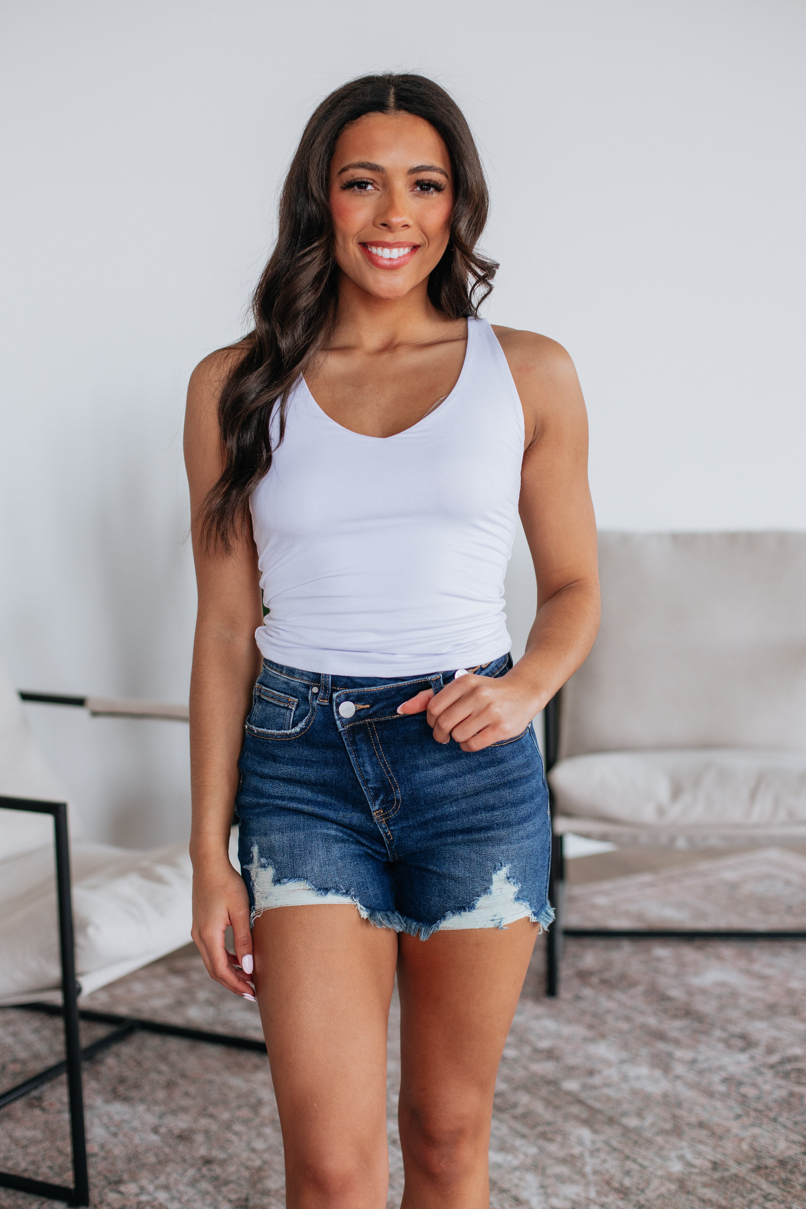 Briar Basic Tank Top for Women - Ivory Cotton Casual Shirt - Perfect for Summer, Layering & Everyday Wear