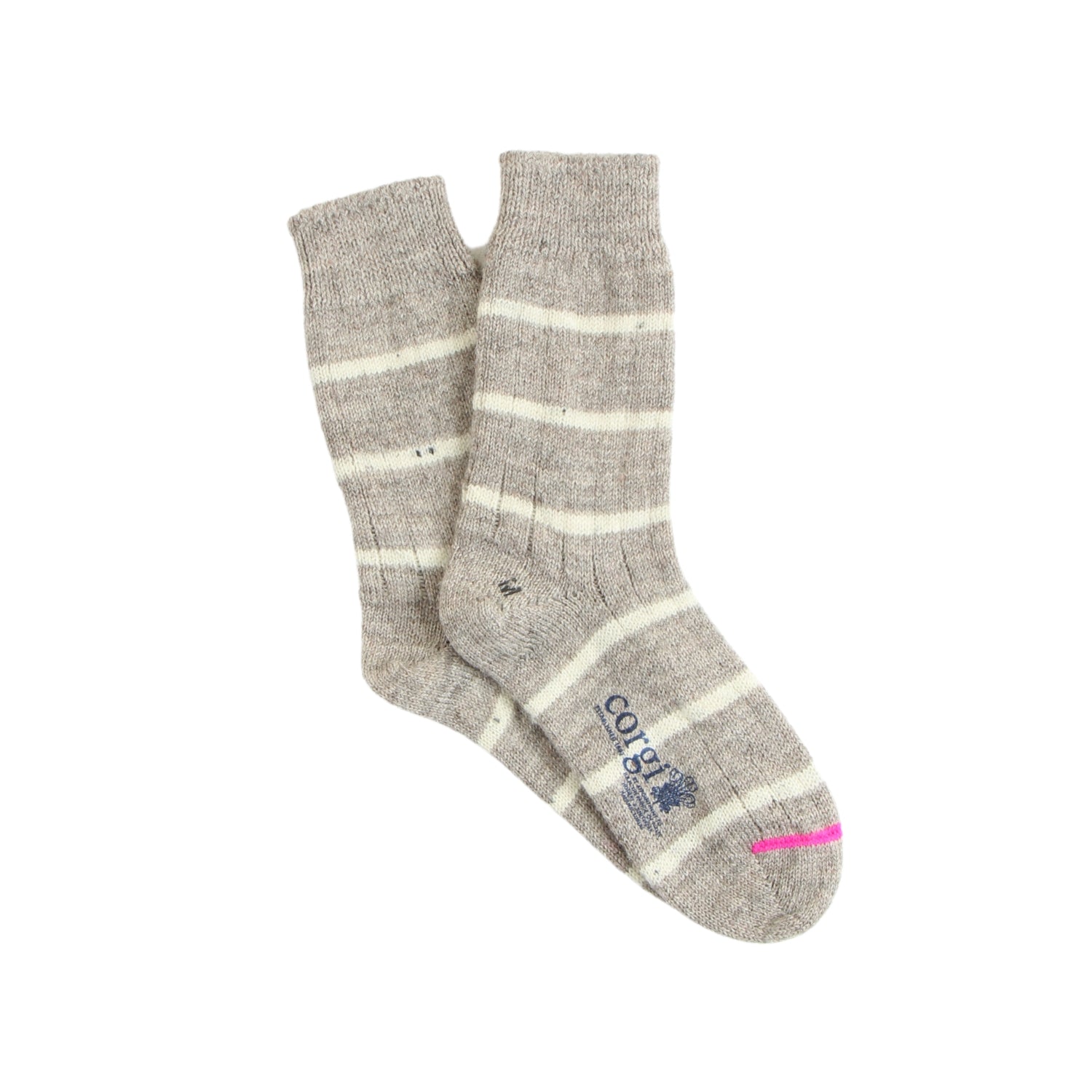 Premium British Wool Socks for Women - Soft Striped Winter Socks with Arch Support - Perfect for Hiking, Office & Cold Weather Comfort