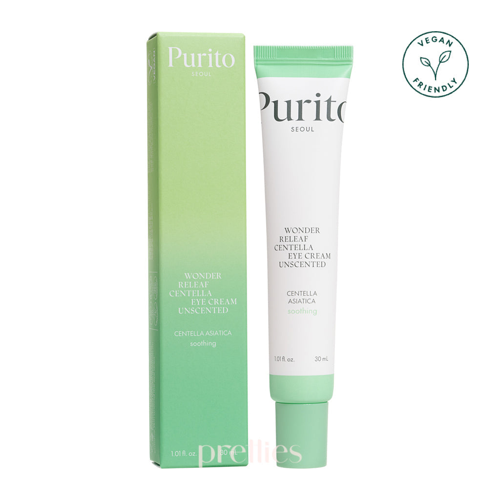 Purito Wonder Releaf Centella Unscented Eye Cream 30ml - Soothing & Hydrating Under Eye Treatment for Dark Circles, Puffiness & Fine Lines - Perfect for Daily Skincare Routine & Sensitive Skin Care