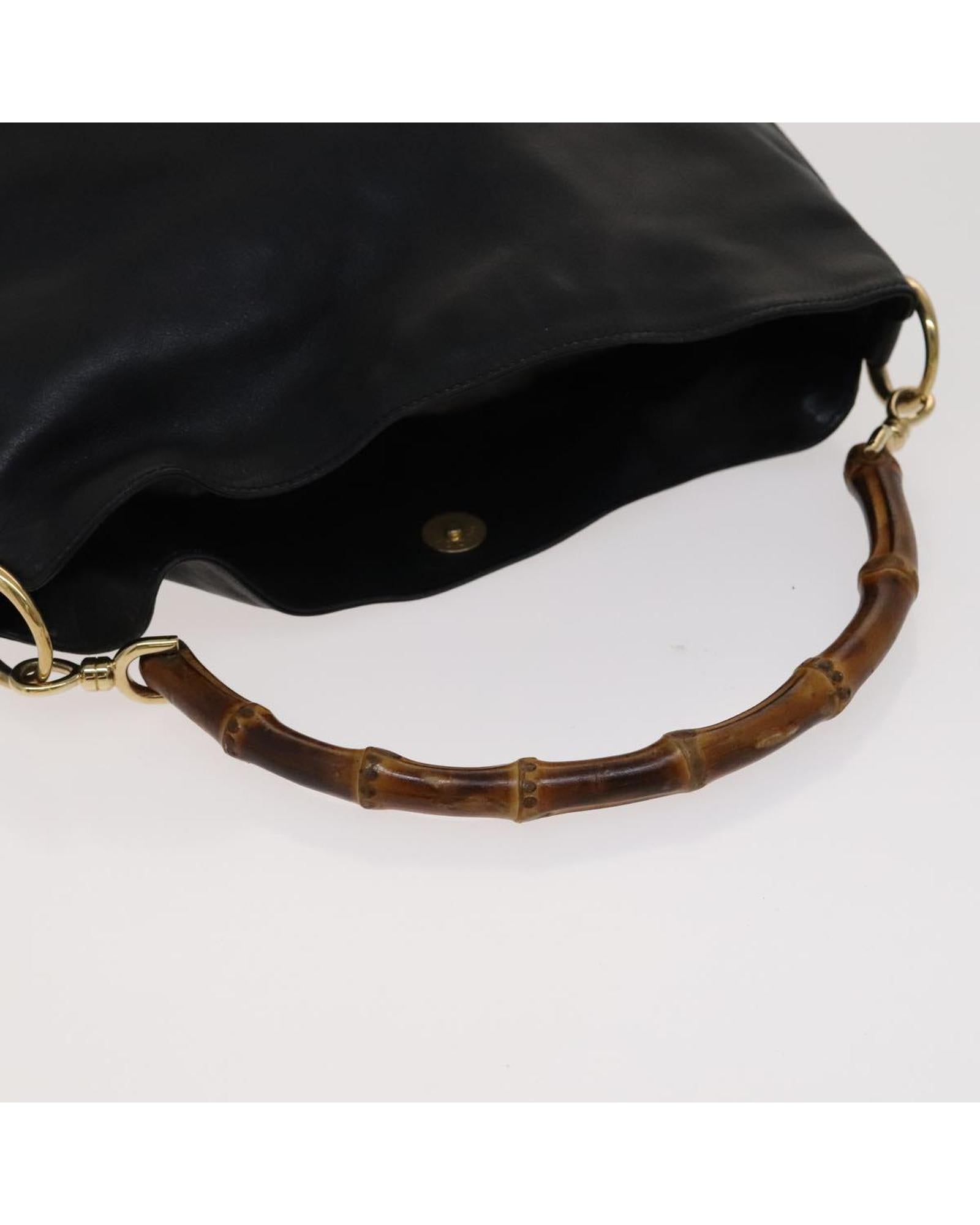 Stylish Bamboo Handle Leather Tote Bag for Women - Eco-Friendly Fashion Accessory for Work, Travel & Shopping