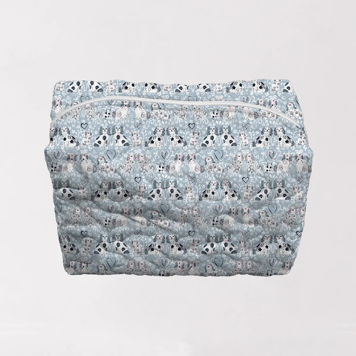Ida Mae Foo Dogs Quilted Large Makeup Bag - Stylish Cosmetic Organizer for Travel & Daily Use | Perfect Gift for Women