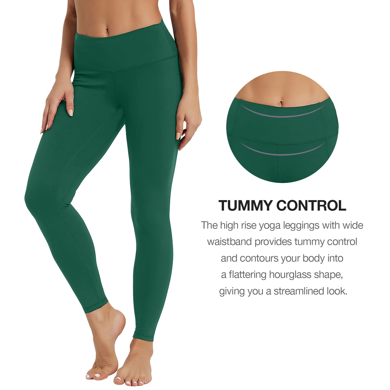 High Waisted Yoga Leggings for Women with Pockets - Tummy Control & Butt Lift Workout Leggings - Running, Gym & Lounge Pants for Active Women