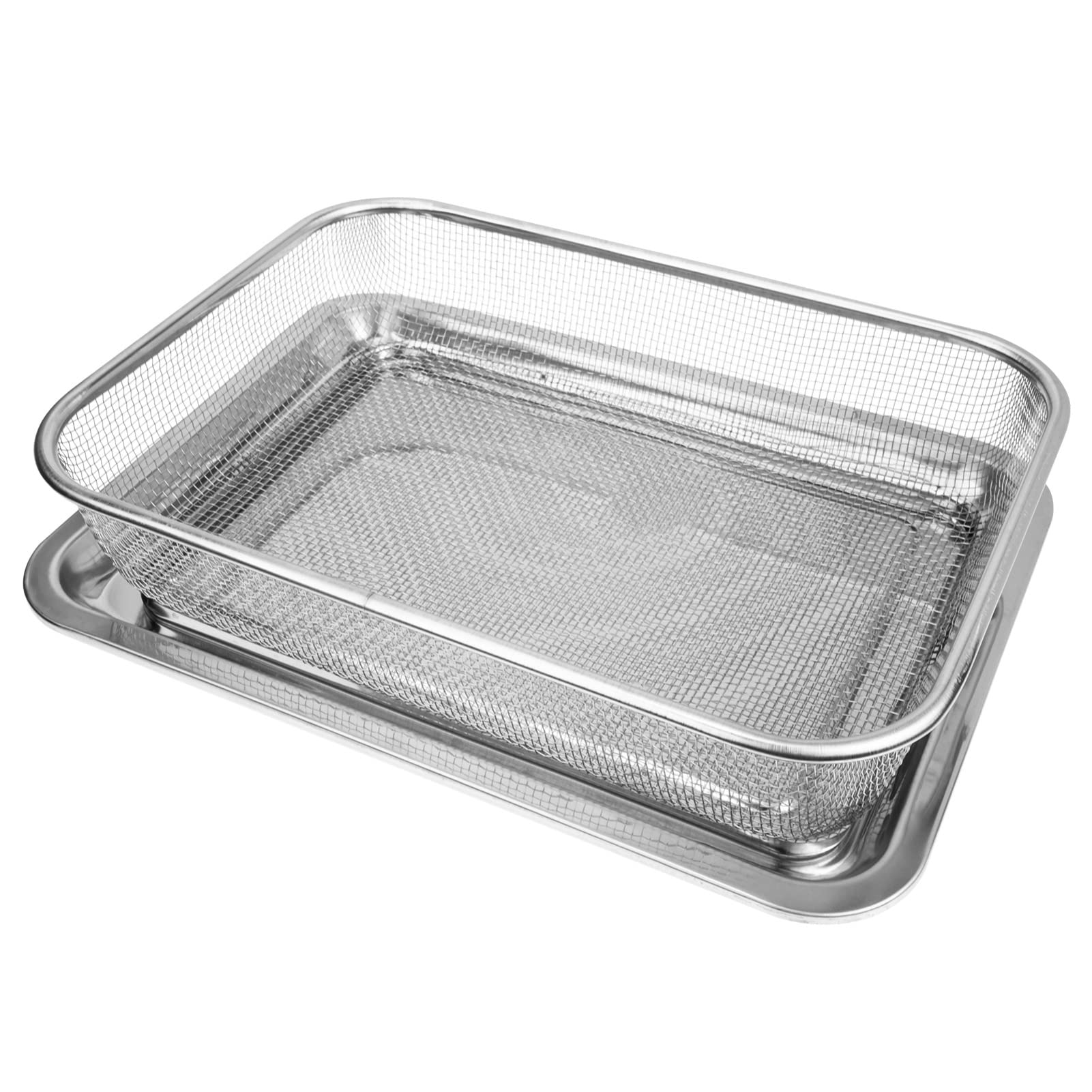 Hemoton 1 Set Stainless Steel Air Fryer Basket - Mesh Snack Container & Food Strainer for Cooking, Fried Chicken, Vegetables - Perfect for Oven, Air Fryer & Party Food Presentation
