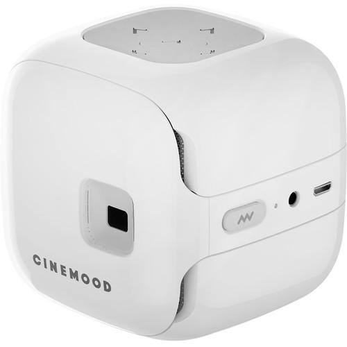 Cinemood CNMD0016WT Portable Pico Projector - White | Mini Movie Theater for Kids, Travel & Home Entertainment | Wireless Media Player for Bedtime Stories & Outdoor Movies