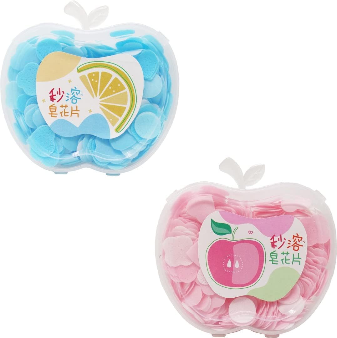 Apple-Shaped Paper Soap Box - Eco-Friendly Travel Soap Sheets (Pack of 1) | Perfect for Camping, Hiking & On-the-Go Hand Washing