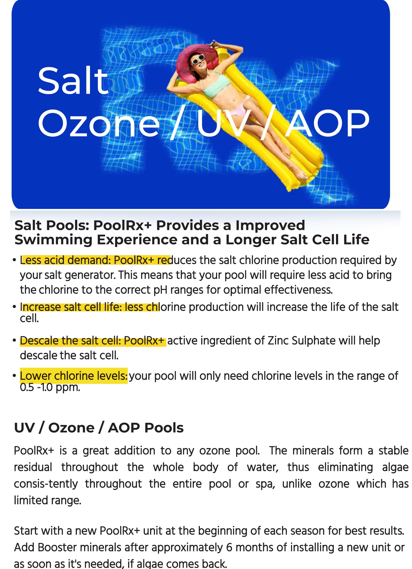PoolRX+ Pool Unit for 20,000-30,000 Gallon Pools | Algae Prevention & Water Treatment | Perfect for In-Ground & Above-Ground Pools