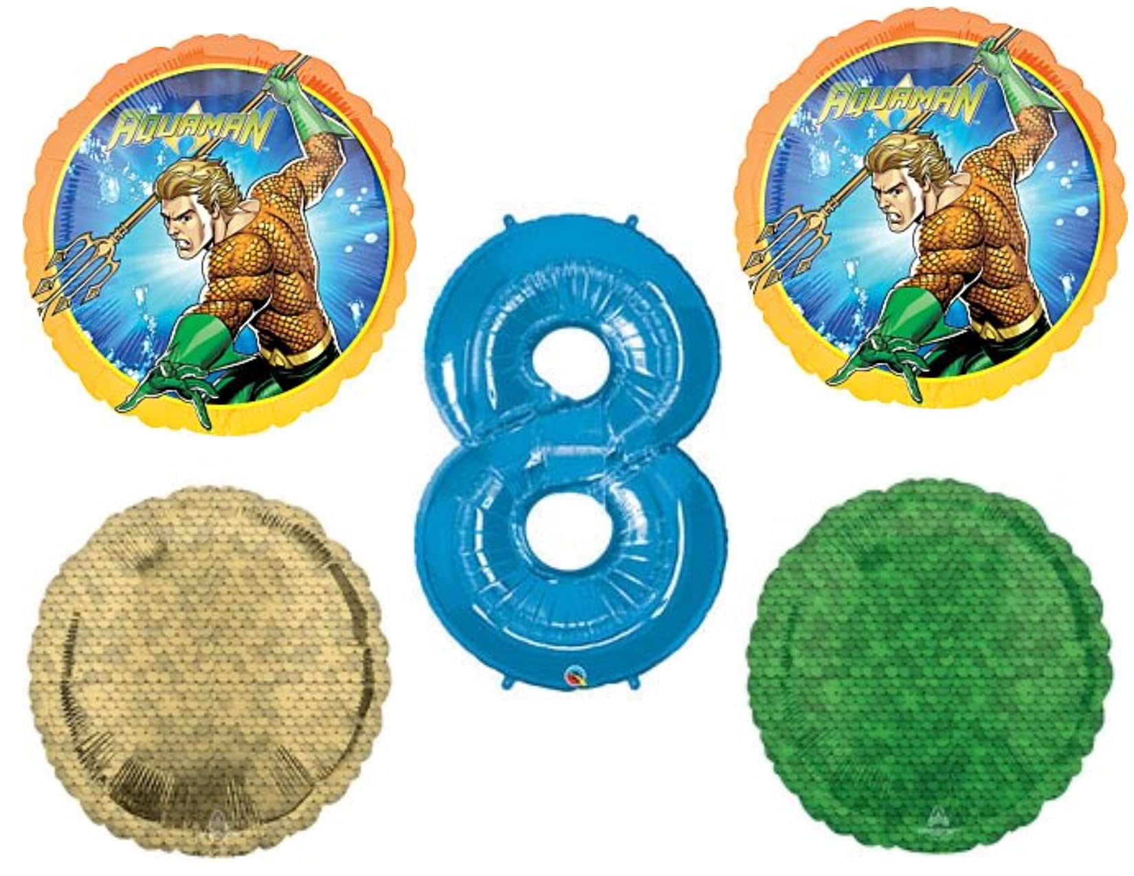 Aquaman 8th Birthday Party Decorations - 50pcs Superhero Balloons, Banners & Supplies for Boys Birthday Party Decor | Superhero Theme Party, Kids Birthday Celebration, Comic Book Inspired Decorations