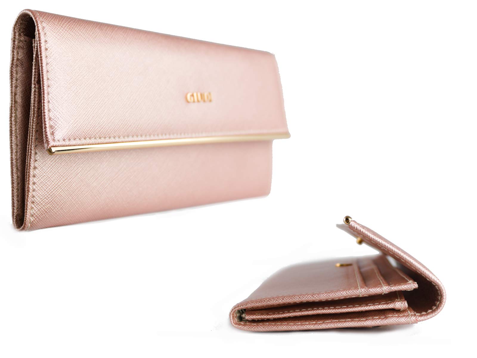 GIUDI Women's Leather Wallet & Evening Clutch Bag - Elegant RFID Blocking Wristlet for Parties, Weddings, and Night Out