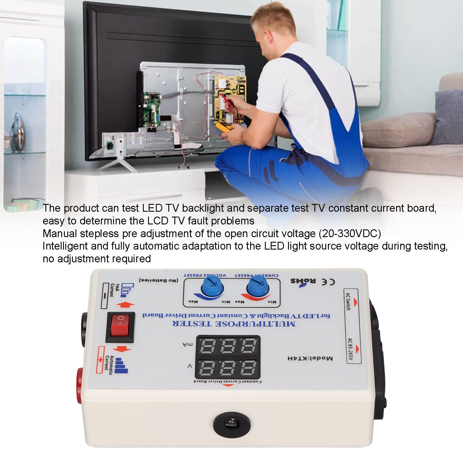 LED Backlight Tester Kit - KT4H Constant Current Board Tester for LCD/LED TV Repair, Backlight Strip & Lamp Bead Testing Tool (US Stock) - Perfect for TV Repair Shops & DIY Home Screen Fixes