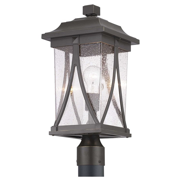 Abbott Single Light Outdoor Post Lantern - Weatherproof Exterior Lighting for Porch, Garden, and Pathway - Perfect for Home and Commercial Use
