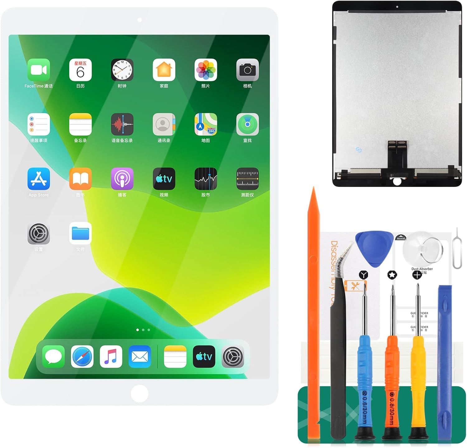 iPad Air 3 (2019) LCD Screen Replacement - A2152/A2123/A2154 Touch Digitizer Assembly with Repair Kit (White, No Home Button) | Perfect for DIY iPad Air 3rd Gen Screen Repair at Home or Office