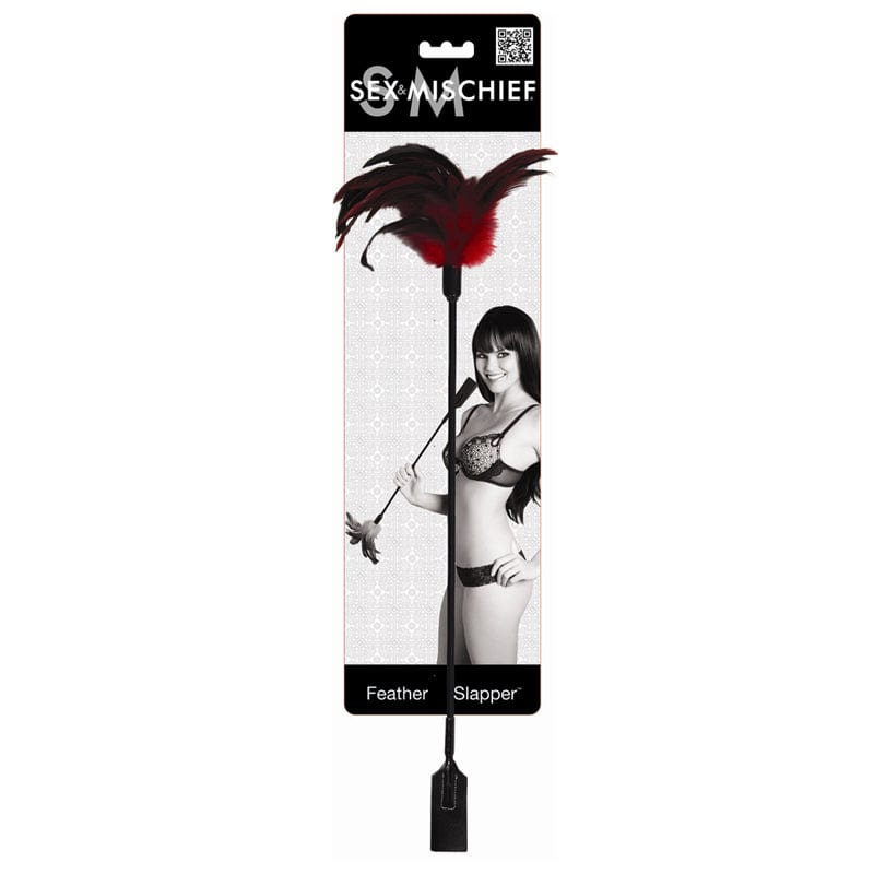 Premium SS S&M Feather Slapper Tickler Crop - Sensual BDSM Toy for Spanking & Teasing - Perfect for Couples Play, Roleplay & Adult Fun