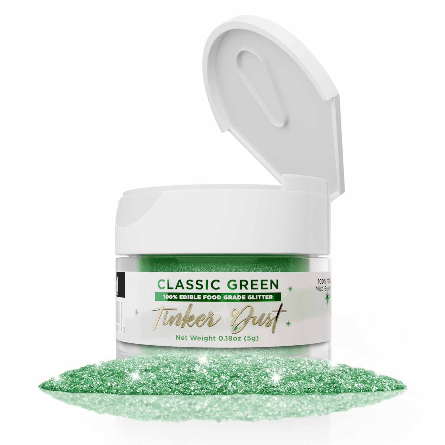 Classic Green Edible Glitter for Baking & Cake Decorating | Tinker Dust® 5g Food-Grade Sparkle Dust | Perfect for Cupcakes, Cookies & DIY Edible Crafts