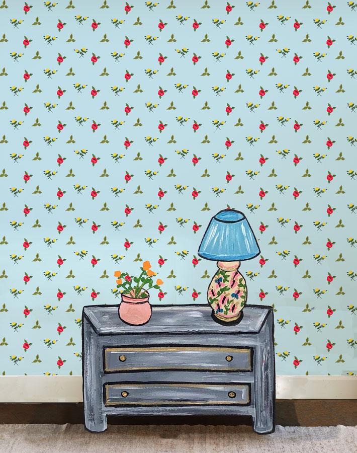 Grand Villa Garden Wallpaper by Carly Beck - Premium Peel and Stick Wallpaper for Home Decor, Bedroom, Living Room, Bathroom - Easy to Install & Removable