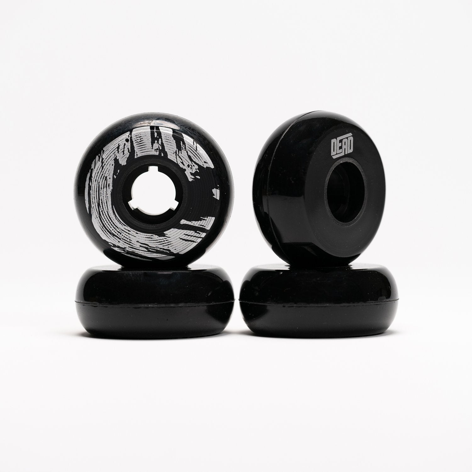 58mm 95A Hardness Skateboard Wheels - 4 Pack (Black/Silver) for Smooth Cruising & Street Skating