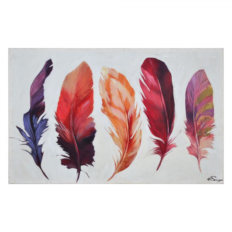 Feather Bliss Painting OL1418 - Handmade Canvas Wall Art for Home Decor, Living Room, Bedroom & Office | Perfect Gift for Housewarming, Wedding & Birthday