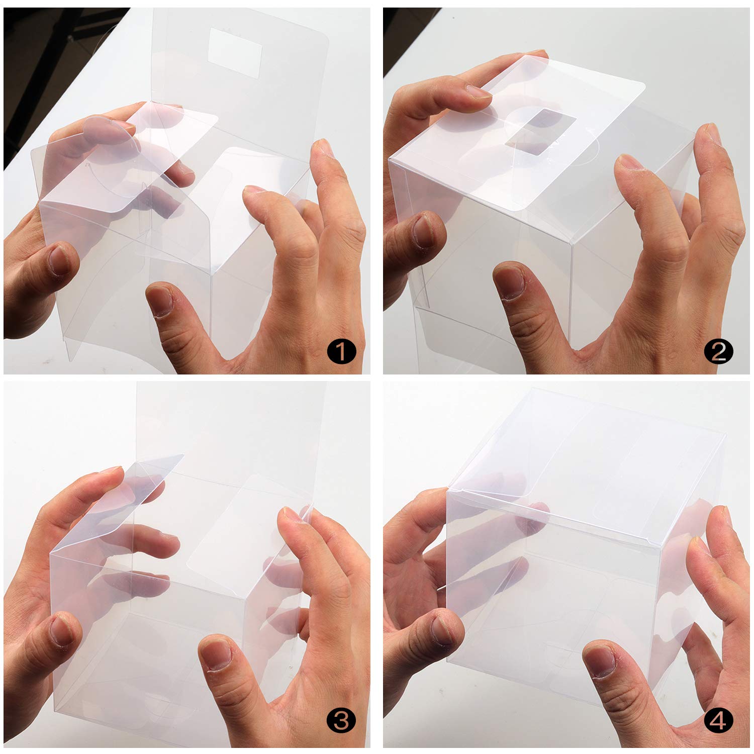 Coobbar 12 Pack Clear PVC Plastic Candy Gift Boxes - 5x5x5 Inch Small Party Favor Containers for Wedding, Birthday, Christmas Presents - Perfect for Candy, Cupcakes, Jewelry & Gift Packaging (Great for Baby Showers, Bridal Favors & Holiday Treats)