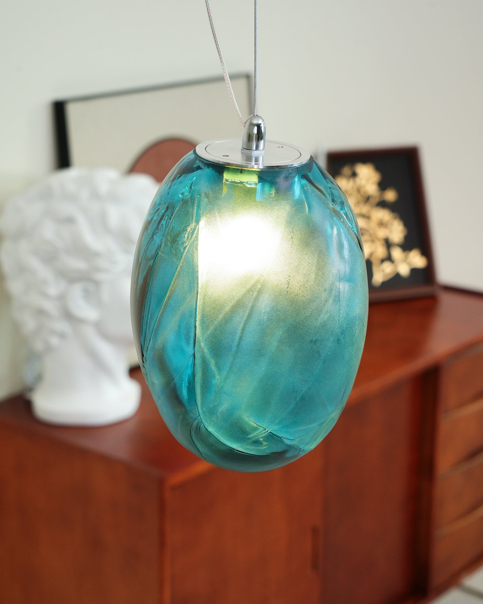 Stylish Blowing Liquid Glass Pendant Light - Modern Handcrafted Glass Chandelier for Dining Room, Kitchen Island & Bedroom Decor