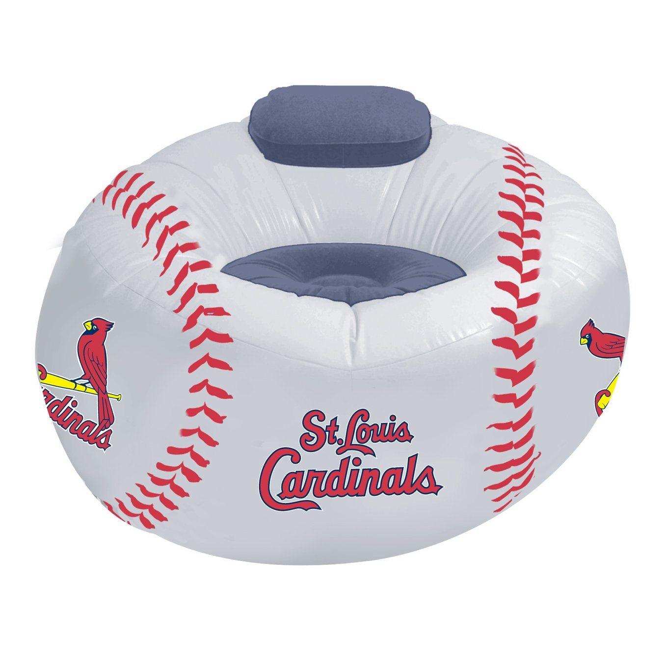 MLB St. Louis Cardinals Inflatable Air Chair - Portable Lounger for Baseball Games, Camping, Beach & Outdoor Activities