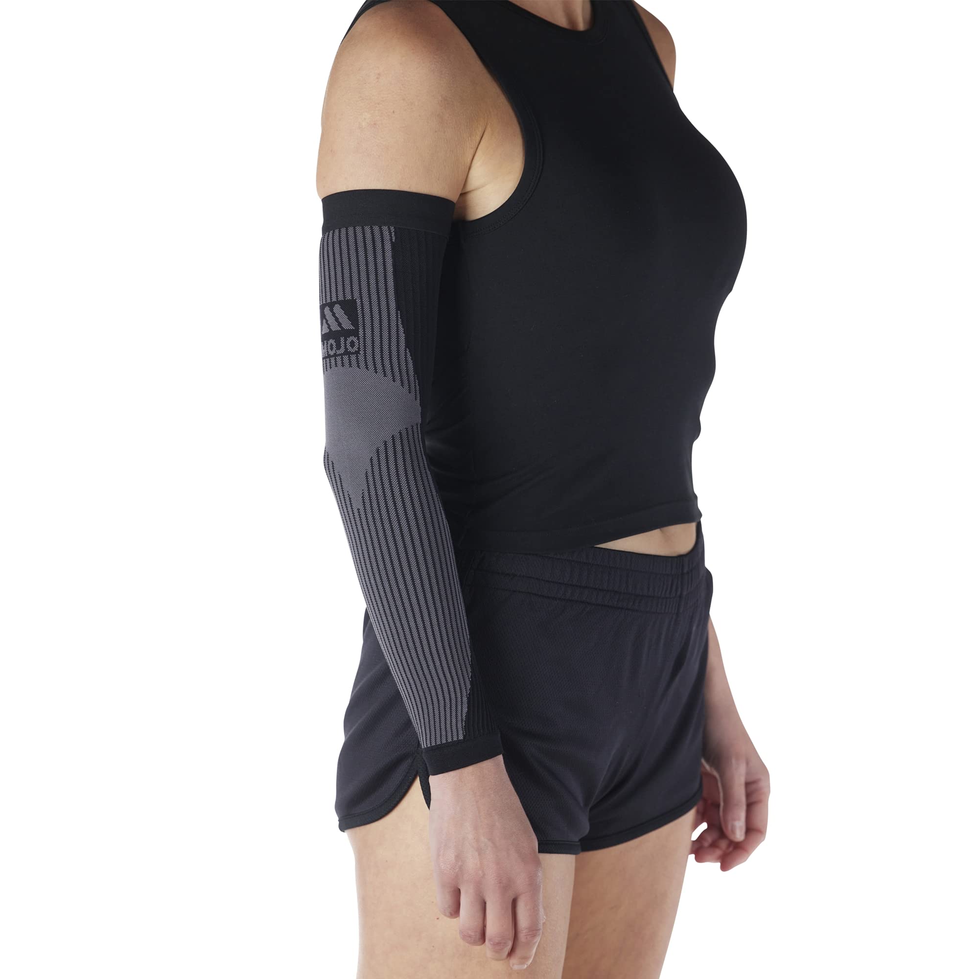 Mojo 20-30 mmHg Compression Socks for Women & Men - Firm Support Lymphedema Medical Arm Sleeve - Black (Ideal for Travel, Nursing, and Post-Surgery Recovery)