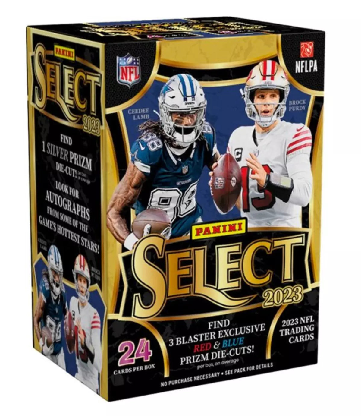 2023 Panini Select Football Blaster Box with Red & Blue Prizms - Collectible Trading Cards for NFL Fans, Fantasy Football Enthusiasts & Sports Memorabilia Collectors - Perfect for Gifts, Trading & Display