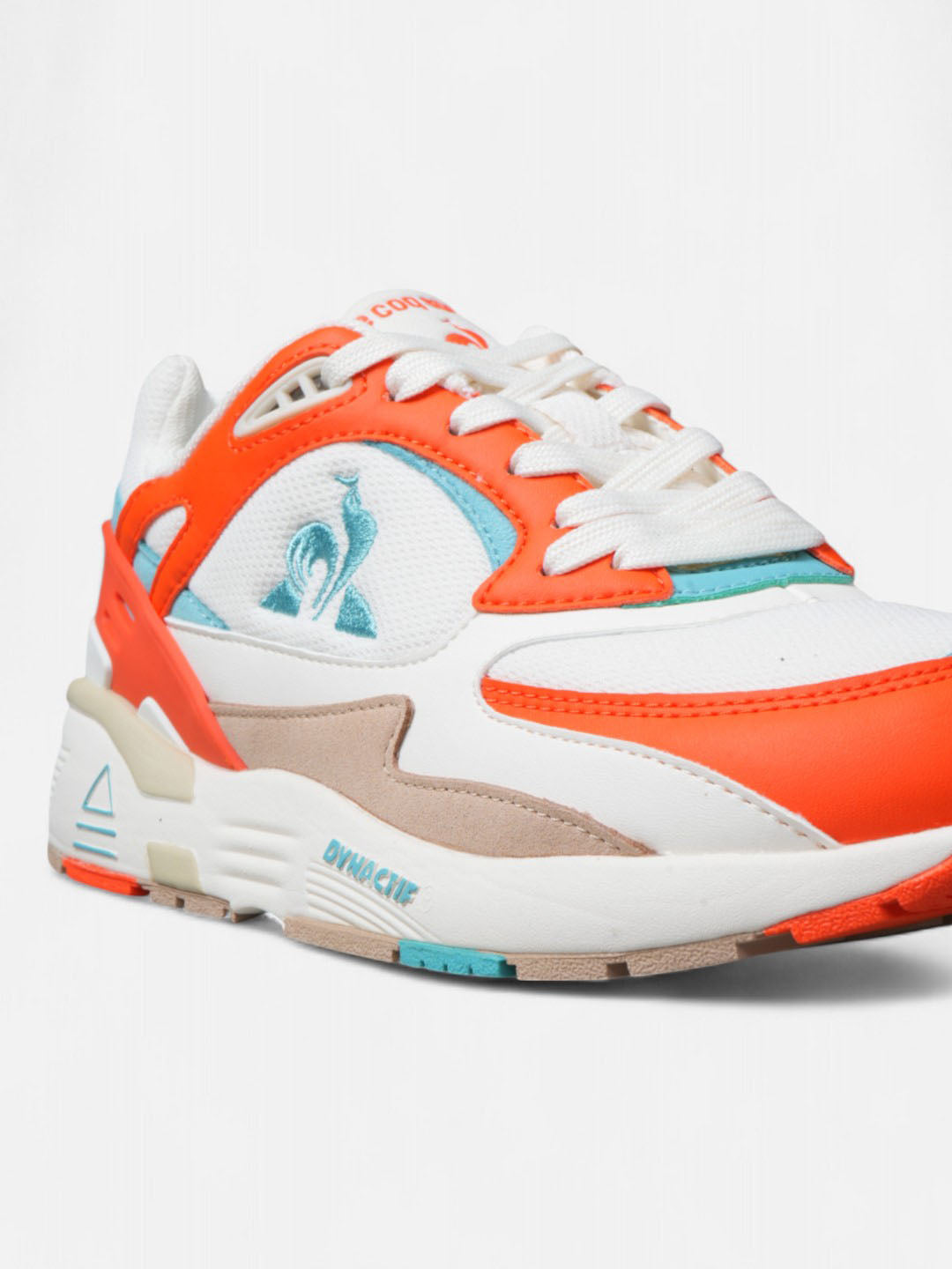 Le Coq Sportif R1100 Pop Sneakers - White, Orange & Sky Blue | Running, Training & Casual Wear for Men & Women | Lightweight Comfort for Everyday Use