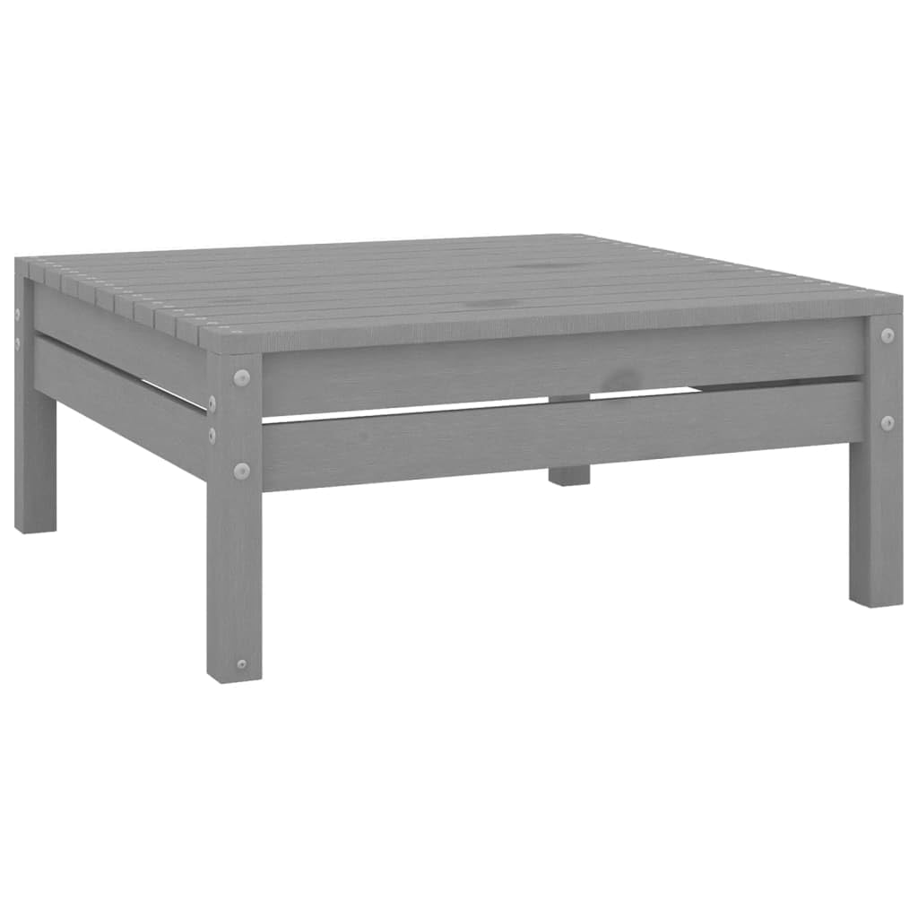 vidaXL Solid Pinewood Patio Footstool - Gray Scandinavian Style Outdoor Footrest with Modular Design - Perfect for Garden, Deck, and Balcony Relaxation