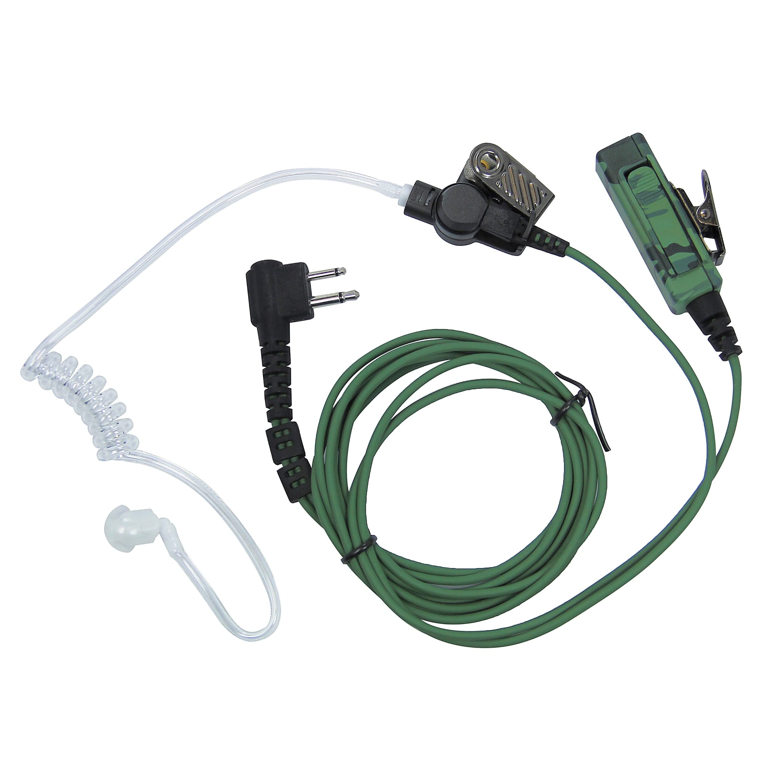 MaximalPower (5 Pack) Camouflage 2-Wire Headset with Clear Coil Tube, Earbud & PTT Mic M1 Plug Kevlar for Motorola - Perfect for Tactical Communication, Security, and Outdoor Adventures