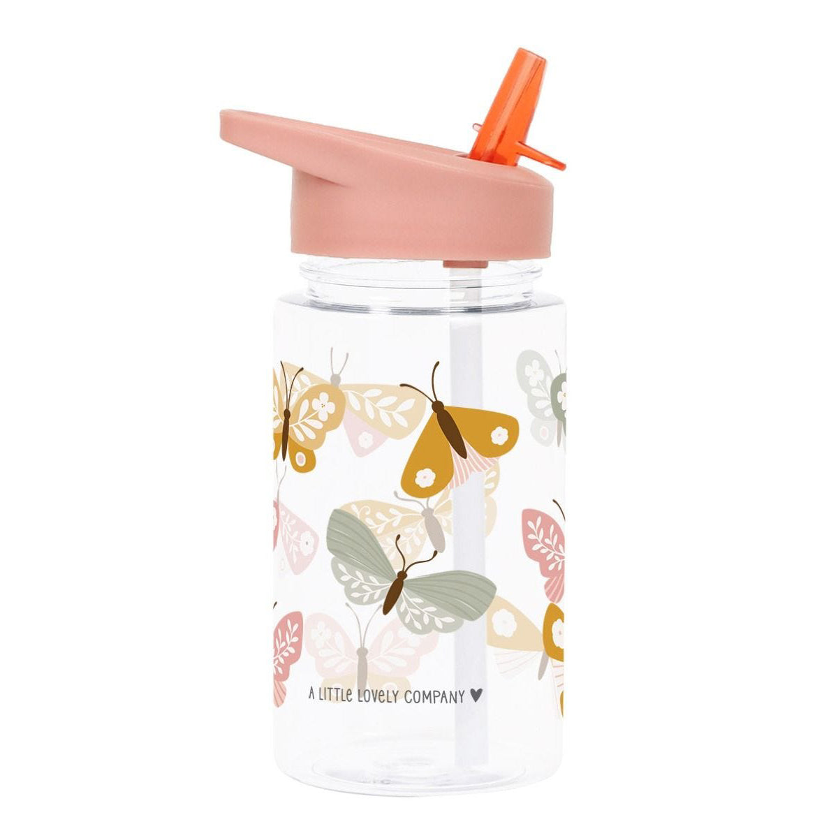A Little Lovely Company Butterfly Design Insulated Water Bottle - 18oz Leakproof Stainless Steel Tumbler for Kids & Adults - Perfect for School, Gym, Hiking & Outdoor Activities
