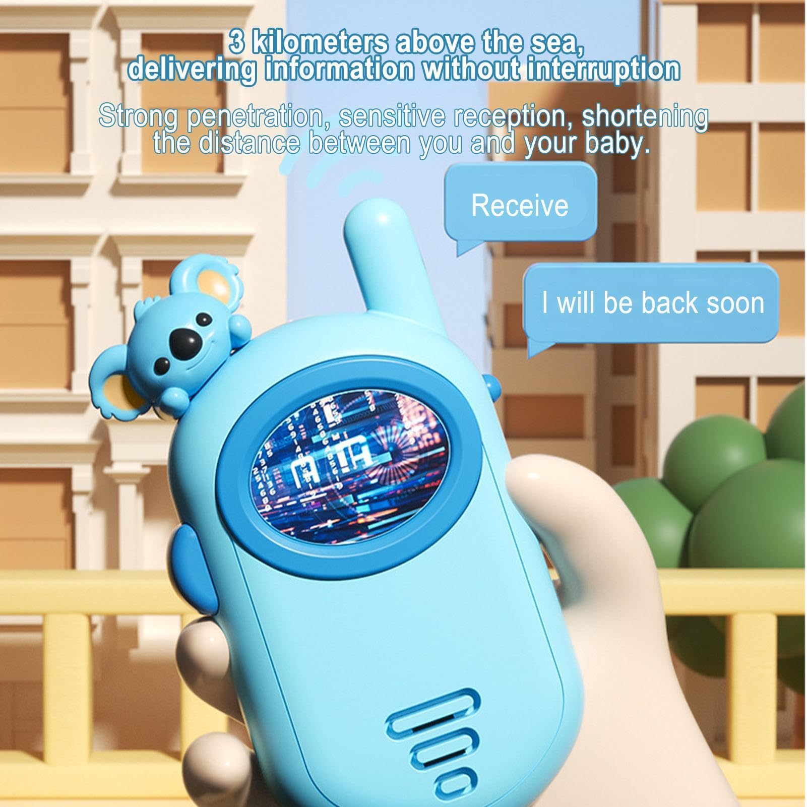 Kids Walkie Talkie Set - Long Range Two-Way Radios with Cute Koala Design, Durable & Compact Toy Walky Talky for Boys & Girls - Perfect for Outdoor Adventures, Camping, and Backyard Games