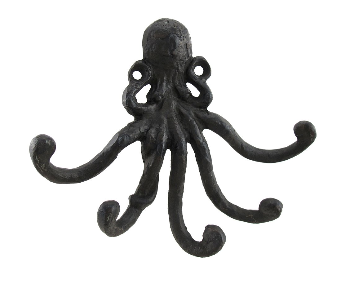 SPI Home Octopus Key Hook - Wall Mounted Key Holder for Entryway, Kitchen & Office Organization - Rustic Coastal Decor for Home & Apartment
