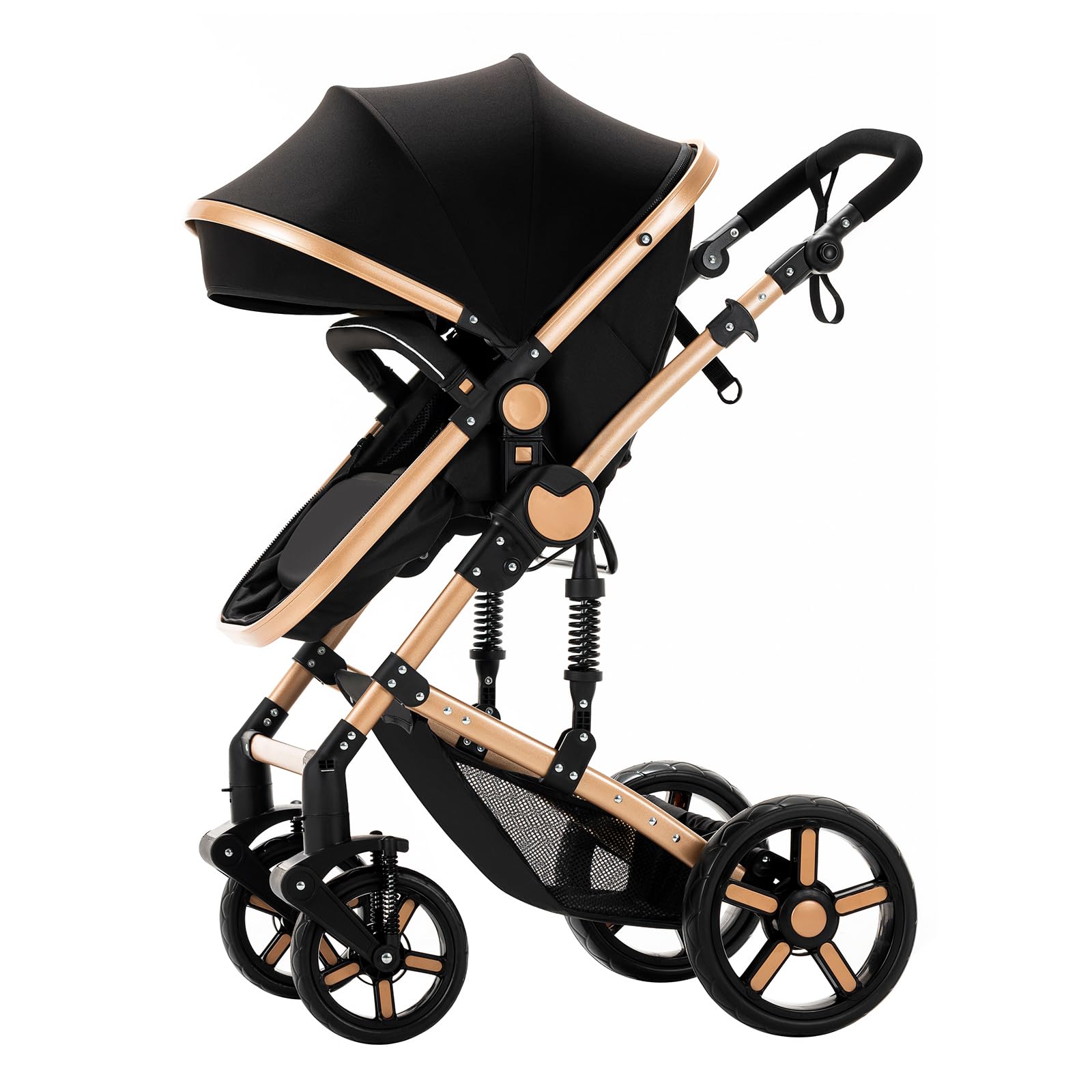2 in 1 Baby Stroller with Bassinet | Convertible Reversible Infant Stroller for Newborns | Lightweight Travel Stroller with One-Click Folding | Toddler Standard Pram Carriage (2US588-BG) | Perfect for Shopping, Travel & Daily Walks