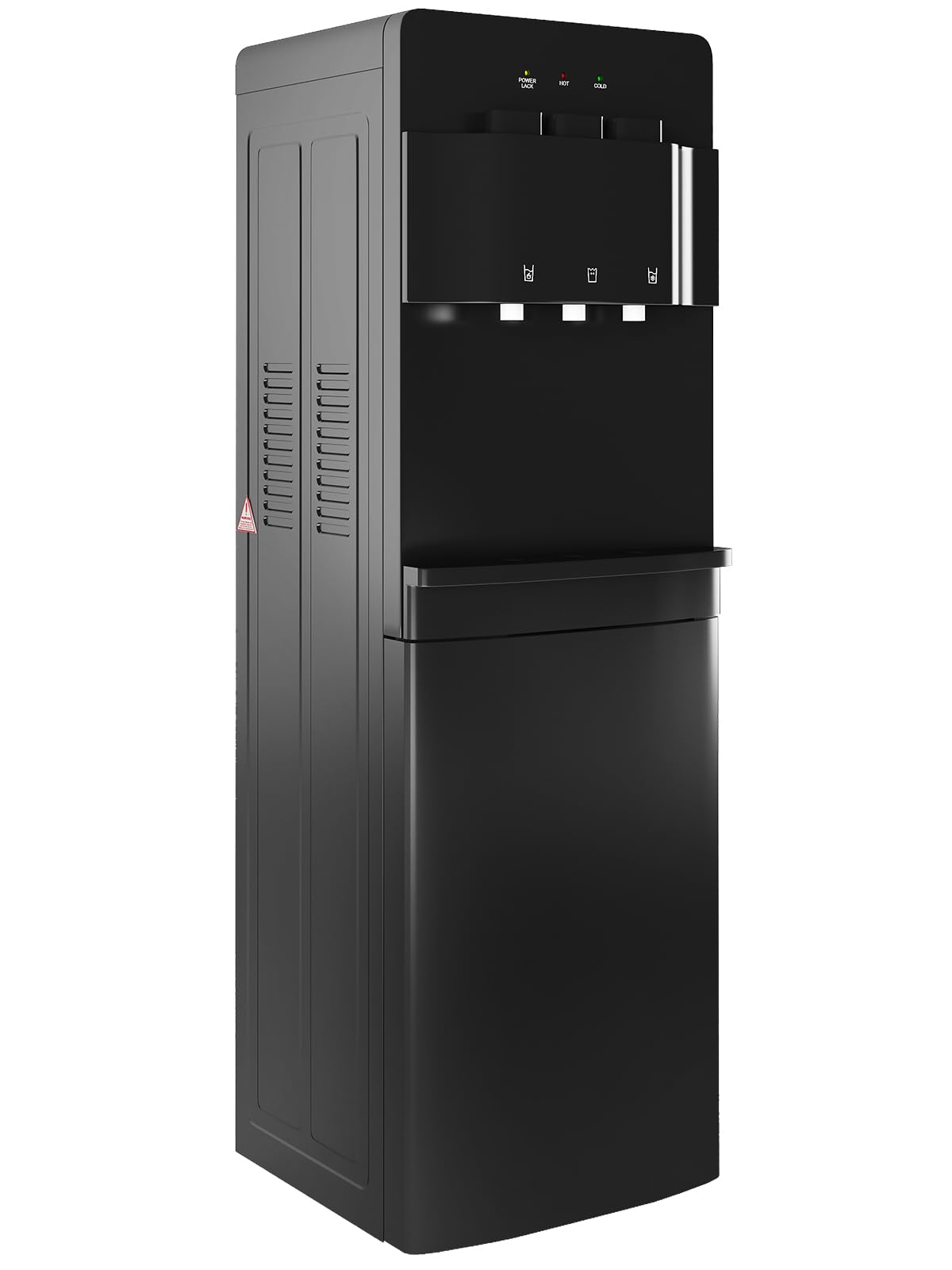TABU Bottom Loading Water Dispenser with 3 Temperature Settings - Hot, Cold & Room Temperature, Self-Cleaning Water Cooler with Child Safety Lock & Anti-Scalding Design for 3/5 Gallon Bottles (Black) - Perfect for Home, Office & Kitchen Use