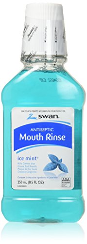 Swan Antiseptic Mouthwash - Ice Mint Flavor 8.5oz | Alcohol-Free Oral Rinse for Fresh Breath & Gum Care | Perfect for Daily Use, Travel & Post-Dental Procedures