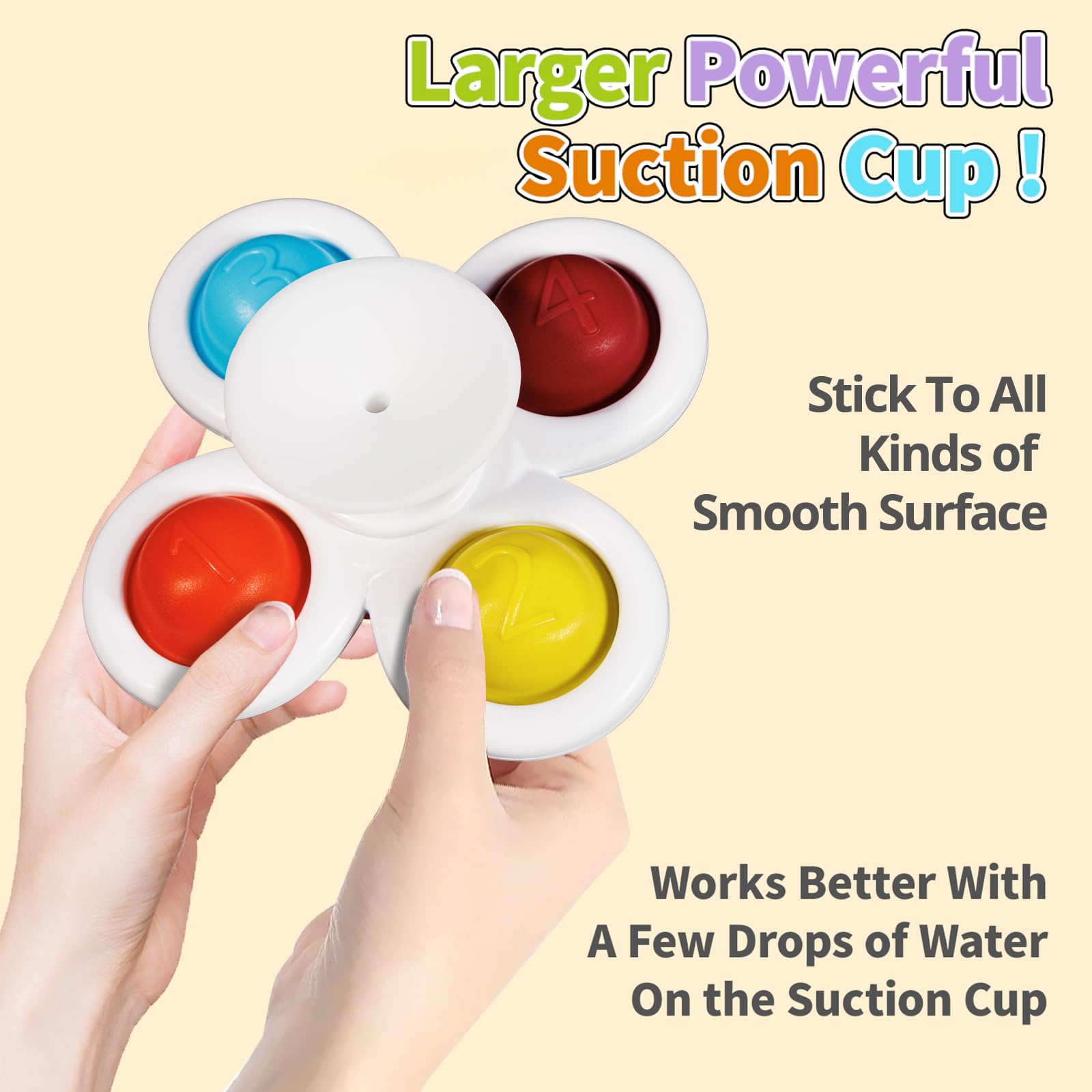 ALASOU 3PCS Pop Suction Cup Spinner Toys for Toddlers 1-3 Years - Sensory Bath Toys, Novelty Spinning Tops for 1 Year Old Boys & Girls - Perfect Baby Shower Gift & 12-18 Month Birthday Present - Fun Learning Toys for Bathtime, Playtime & Early Childhood Development
