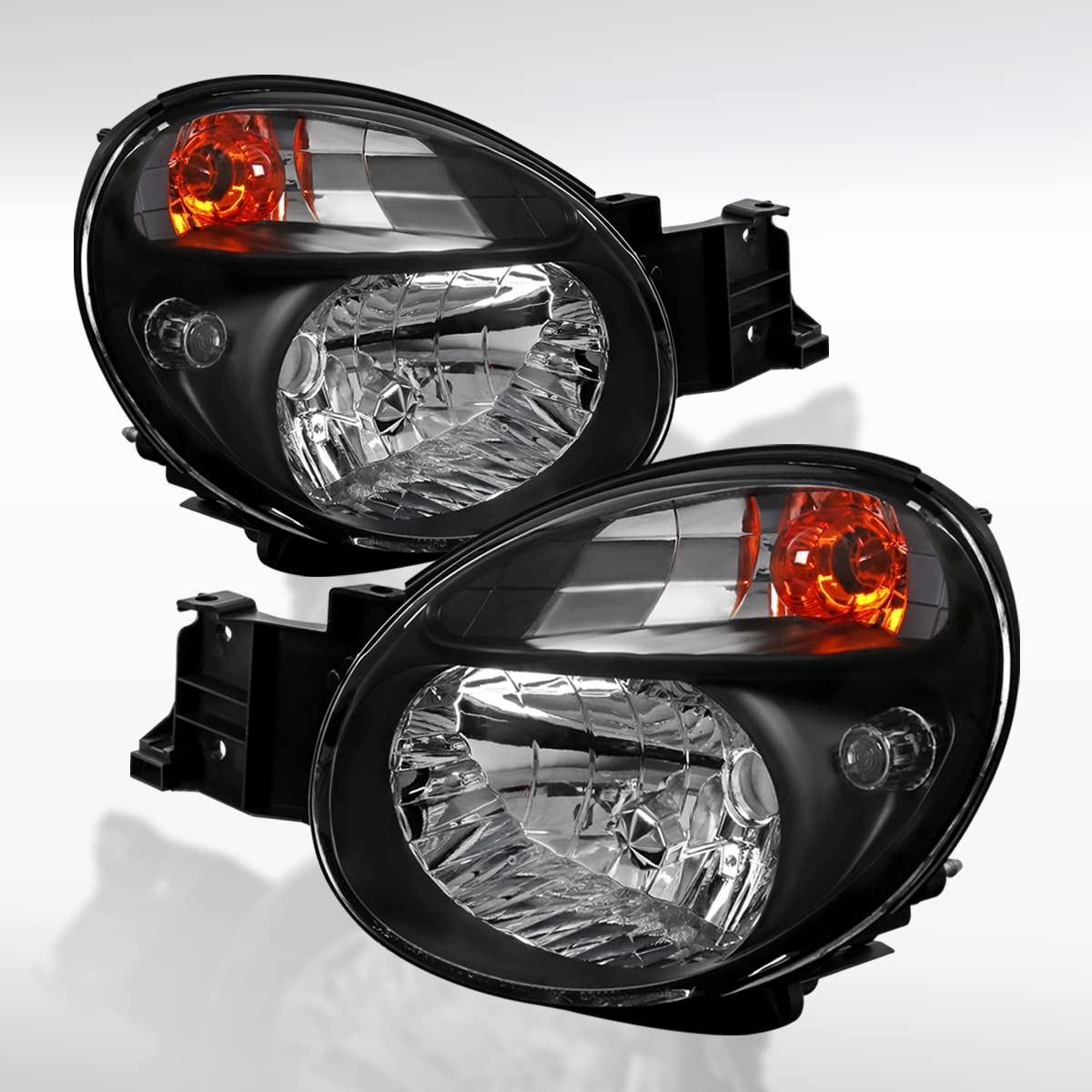 AUTOZENSATION Black Clear Headlights Pair Compatible with 2002-2003 Subaru Impreza - Left & Right Replacement Headlamps for Improved Night Driving & Style Upgrade