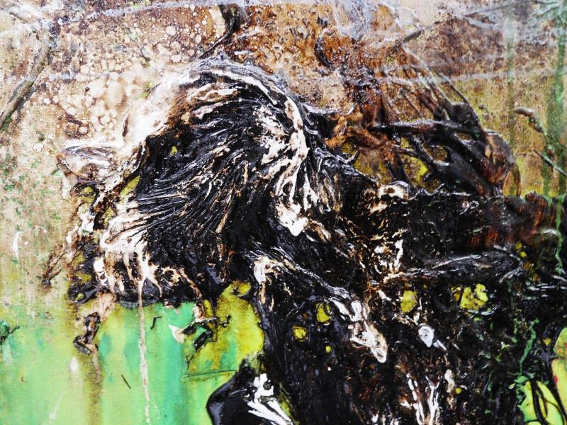 Green Zest 120cm x 100cm Modern Abstract Canvas Art Painting - Handmade Wall Decor for Living Room, Bedroom, Office & Home Interior Design