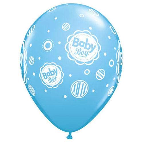 LOONBALLOON 11-inch Baby Boy Balloons - Pale Blue with White Dots | Gender Reveal Party, Baby Shower Decorations, Newborn Celebration