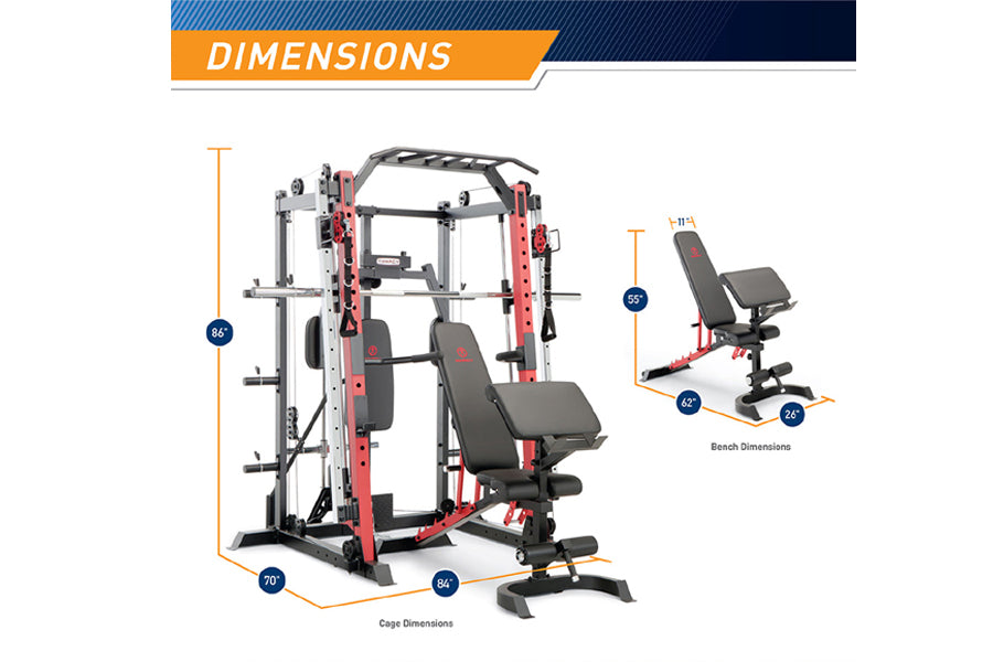 Marcy SM 4033 Smith Machine & Power Cage - Heavy Duty Home Gym Equipment for Strength Training | Perfect for Weight Lifting, Squats, Bench Press & Full-Body Workouts