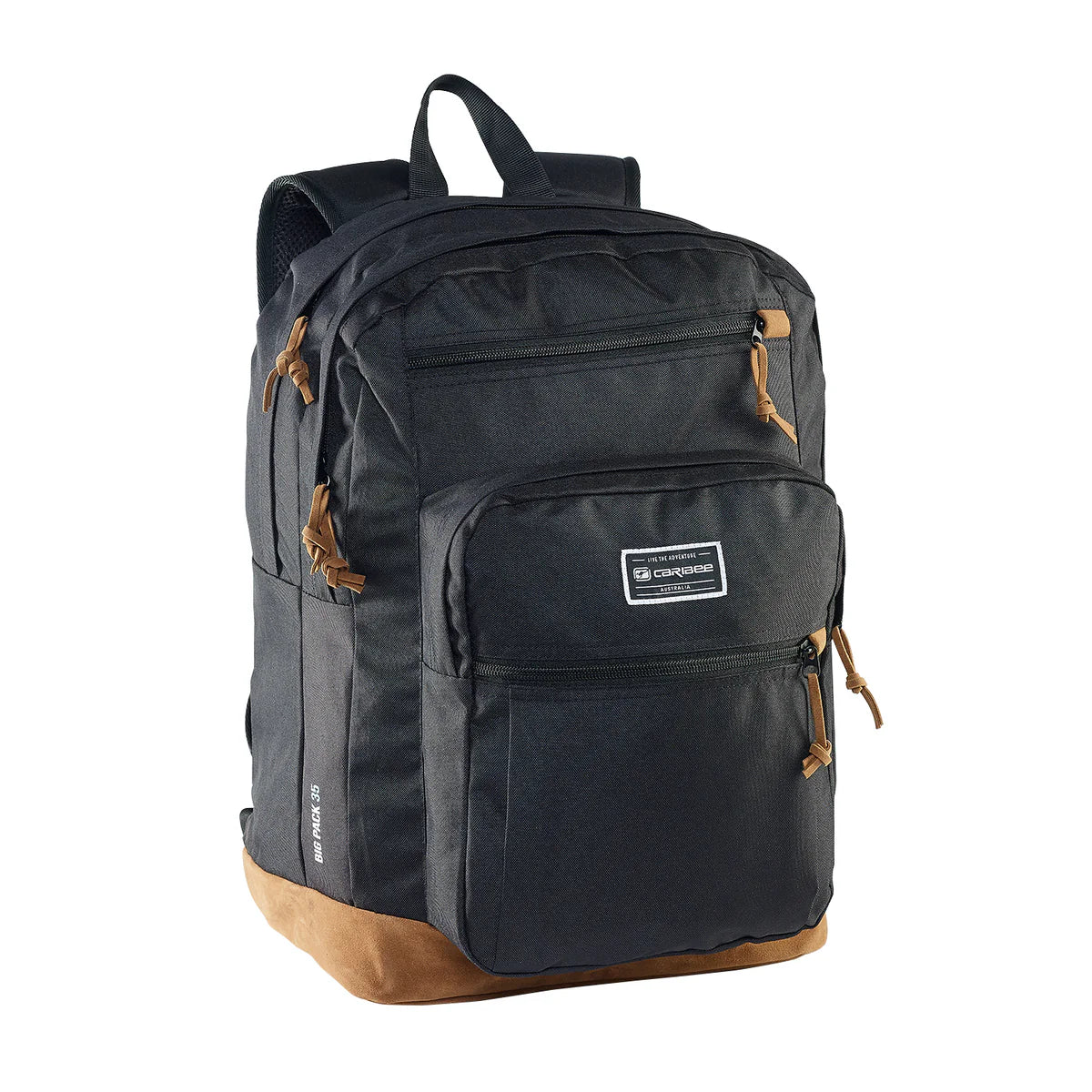 Caribee 6675 Big Pack 35L Waterproof Laptop Backpack for 15.4 Inch Notebook - Black | Durable Travel & Work Backpack for Commuters, Students & Outdoor Adventures