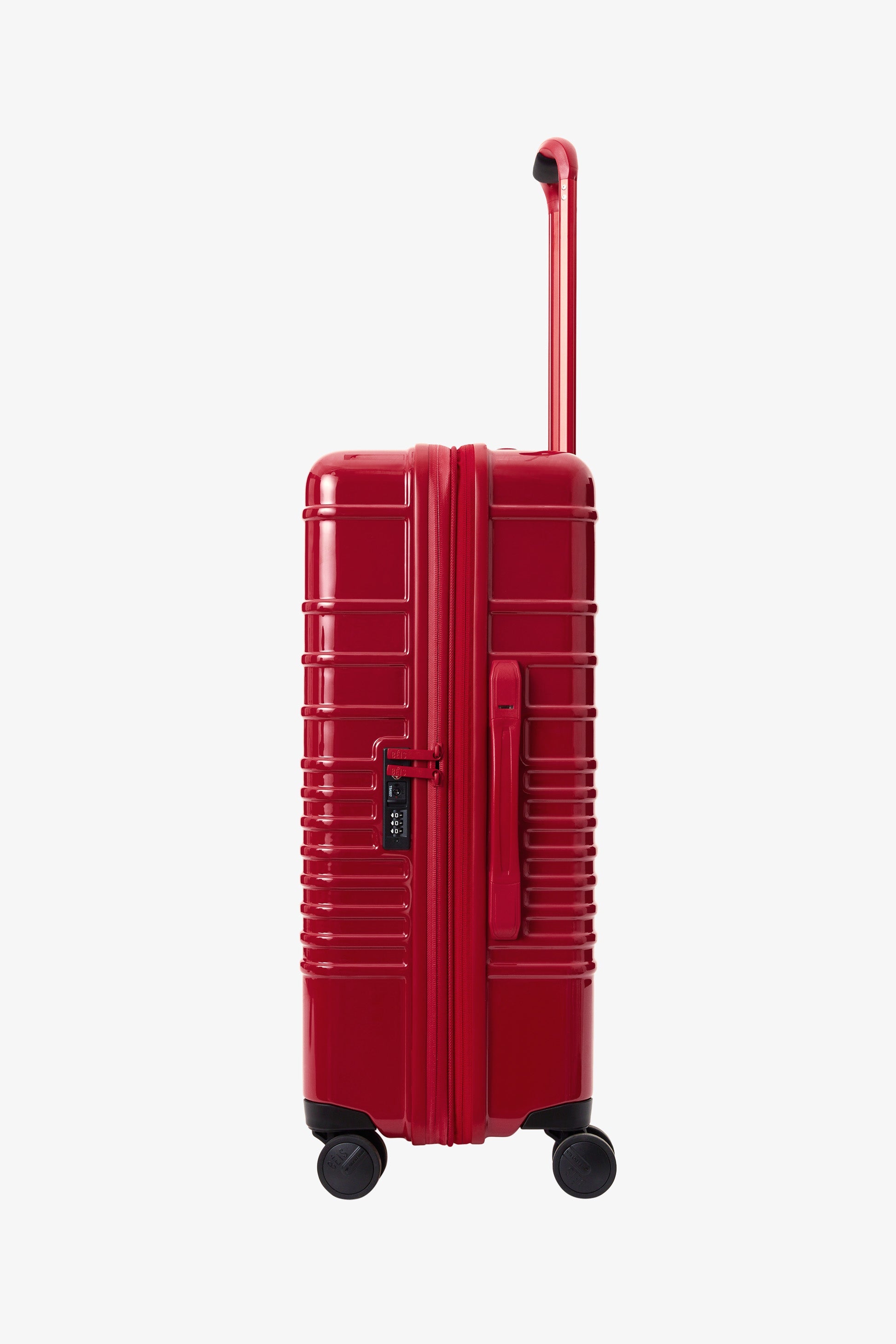 Textured Red Medium Check-In Roller Luggage - Perfect for Air Travel & Weekend Getaways