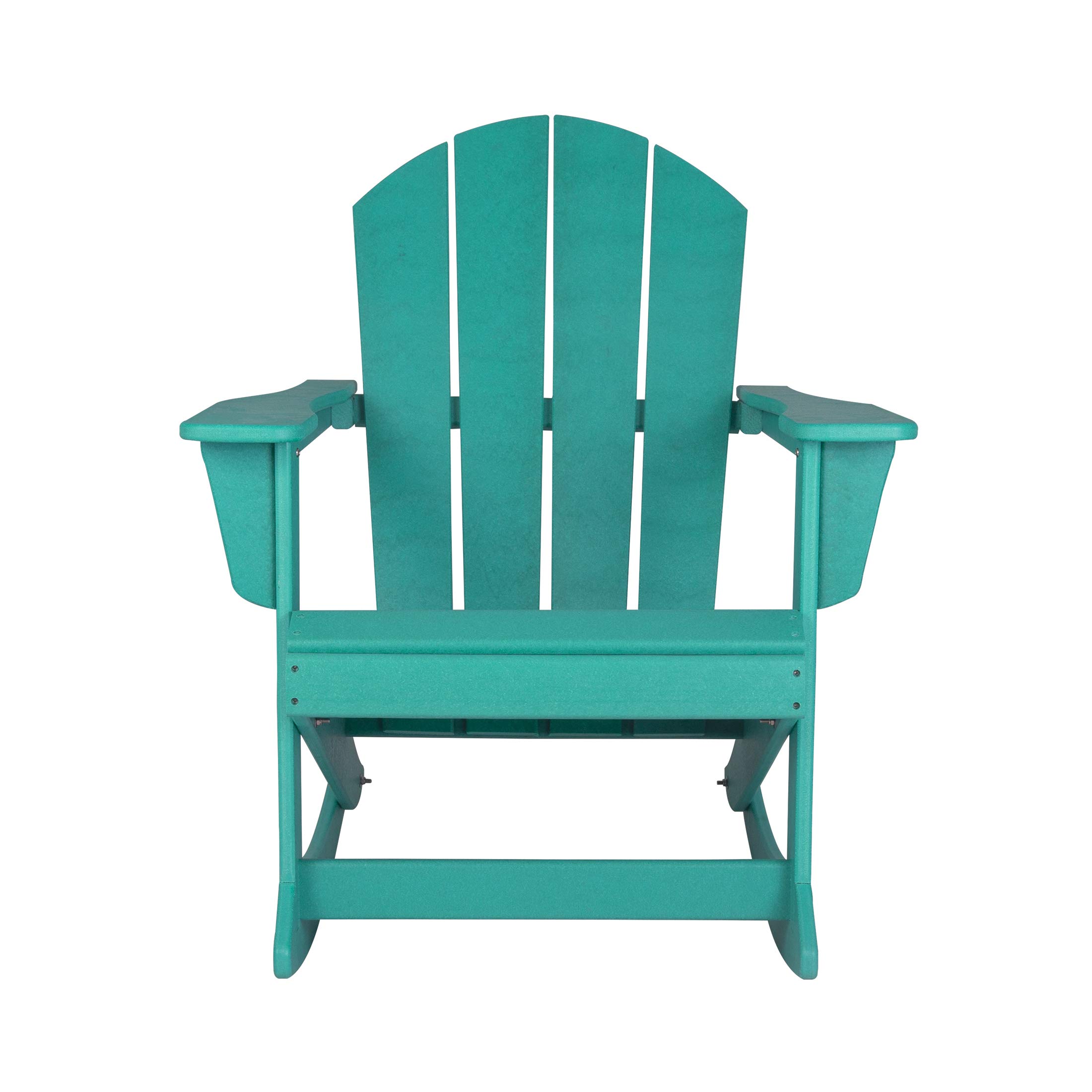WO Home Furniture 4-Piece Patio Rocking Chair Set - Classic Outdoor HDPE Rocking Chairs with UV & Weather Resistance (Turquoise) - Perfect for Backyard, Garden, Poolside & Porch Relaxation