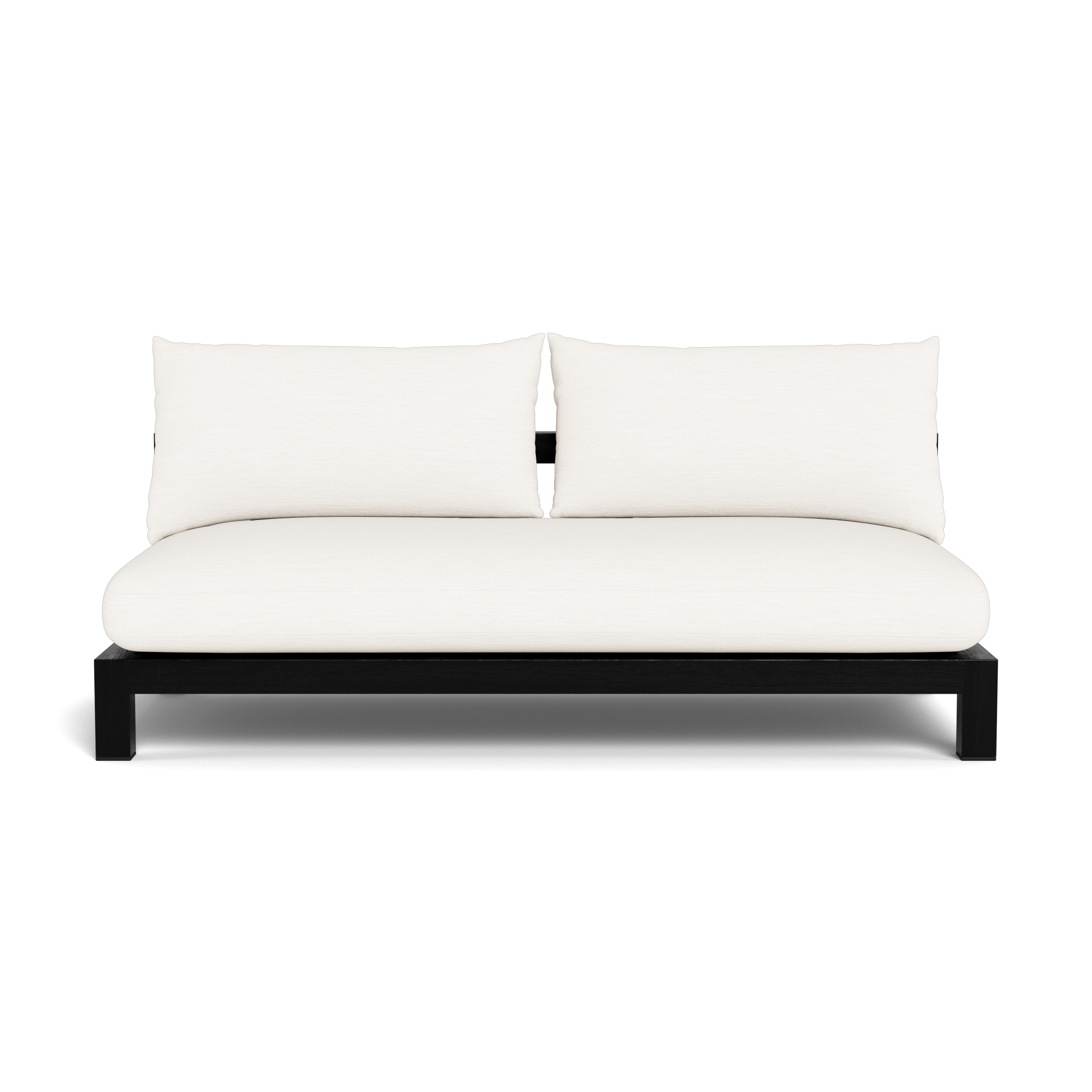 Pacific Teak 2-Seat Armless Sofa - Modern Wooden Loveseat for Living Room, Patio & Small Spaces - Perfect for Apartments, Condos & Outdoor Seating Areas