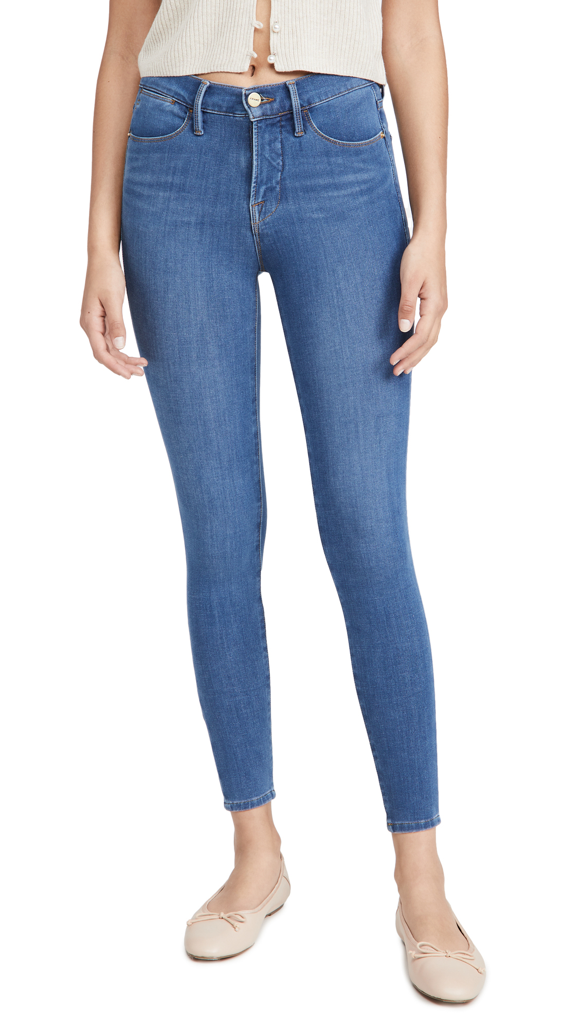 FRAME Women's High Waist Skinny Jeans - Stretch Denim Pants for Casual & Night Out | Slim Fit, Comfortable & Fashionable