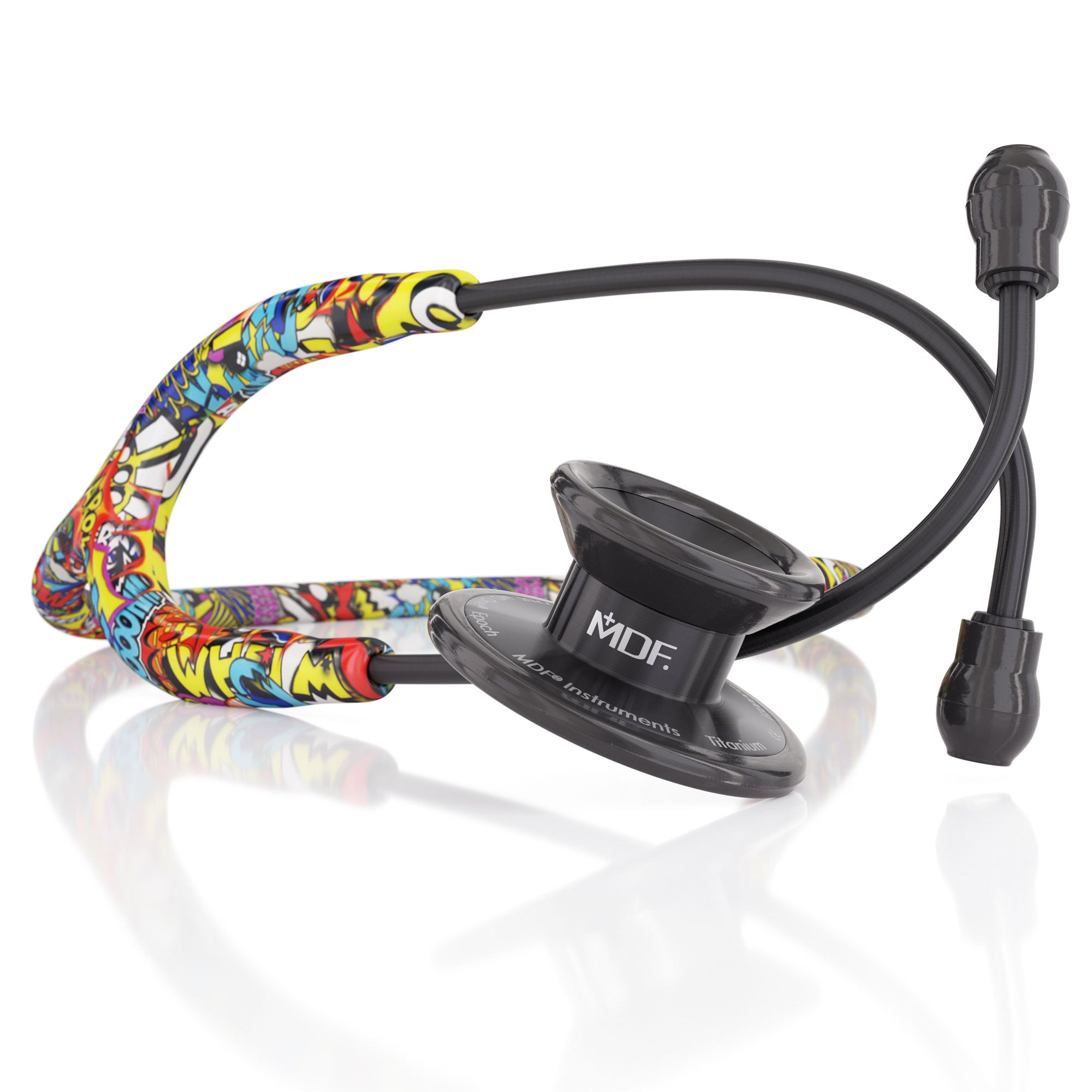 MD One® Epoch® Titanium Adult Stethoscope - Graffiti/BlackOut Design for Medical Professionals | Ideal for Doctors, Nurses & Healthcare Workers in Hospitals & Clinics
