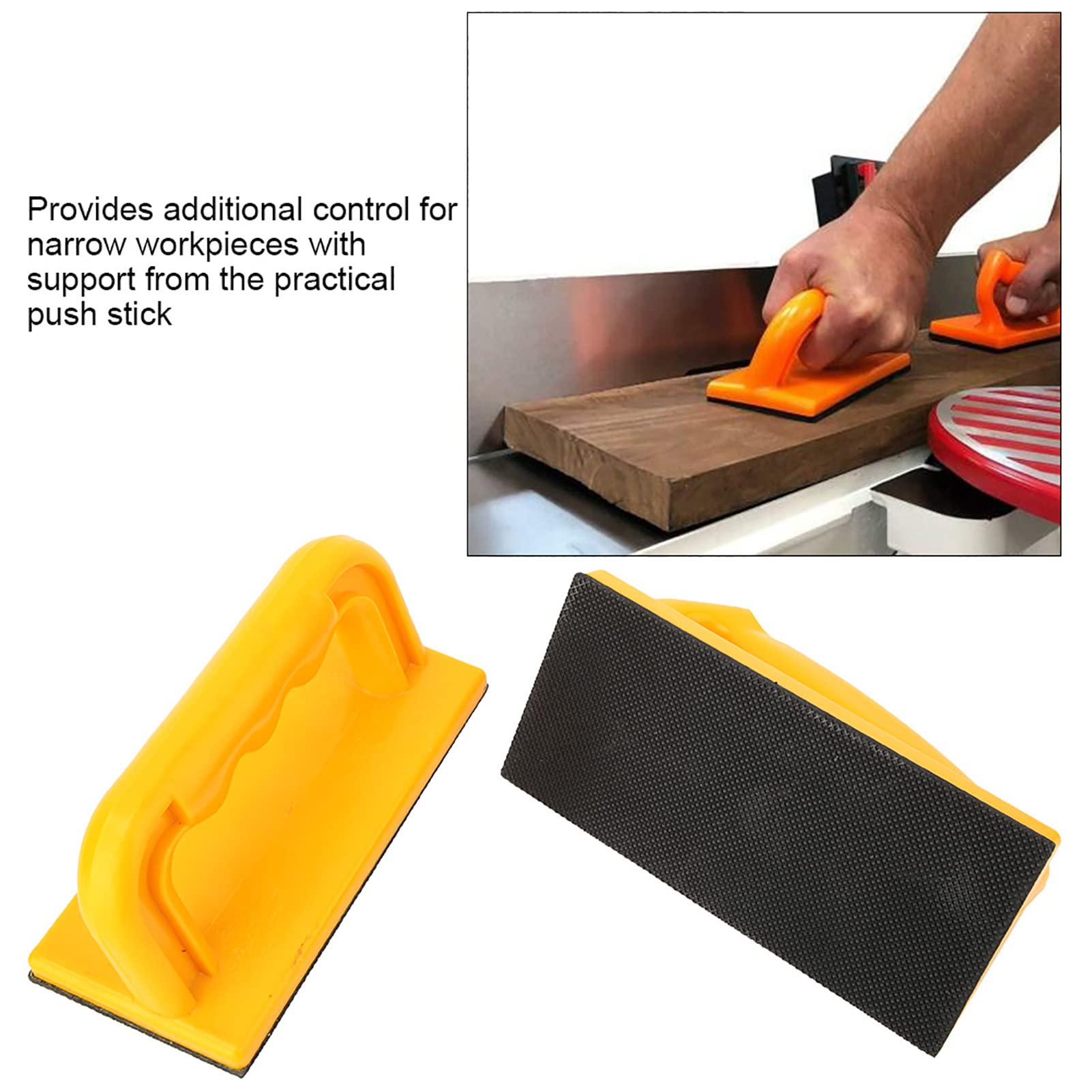 2PCS Woodworking Push Blocks - Safety Table Saw Push Sticks for Router Tables, Jointers, Shapers & Band Saws | Non-Slip Grip for Precise Wood Cutting | Perfect for DIY Projects & Professional Workshops