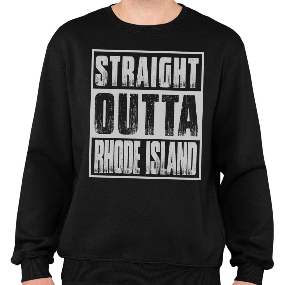 Unisex Straight Outta Rhode Island Sweatshirt | Comfortable Pullover Hoodie for Men & Women | Perfect for Casual Wear, Street Style & Gifts