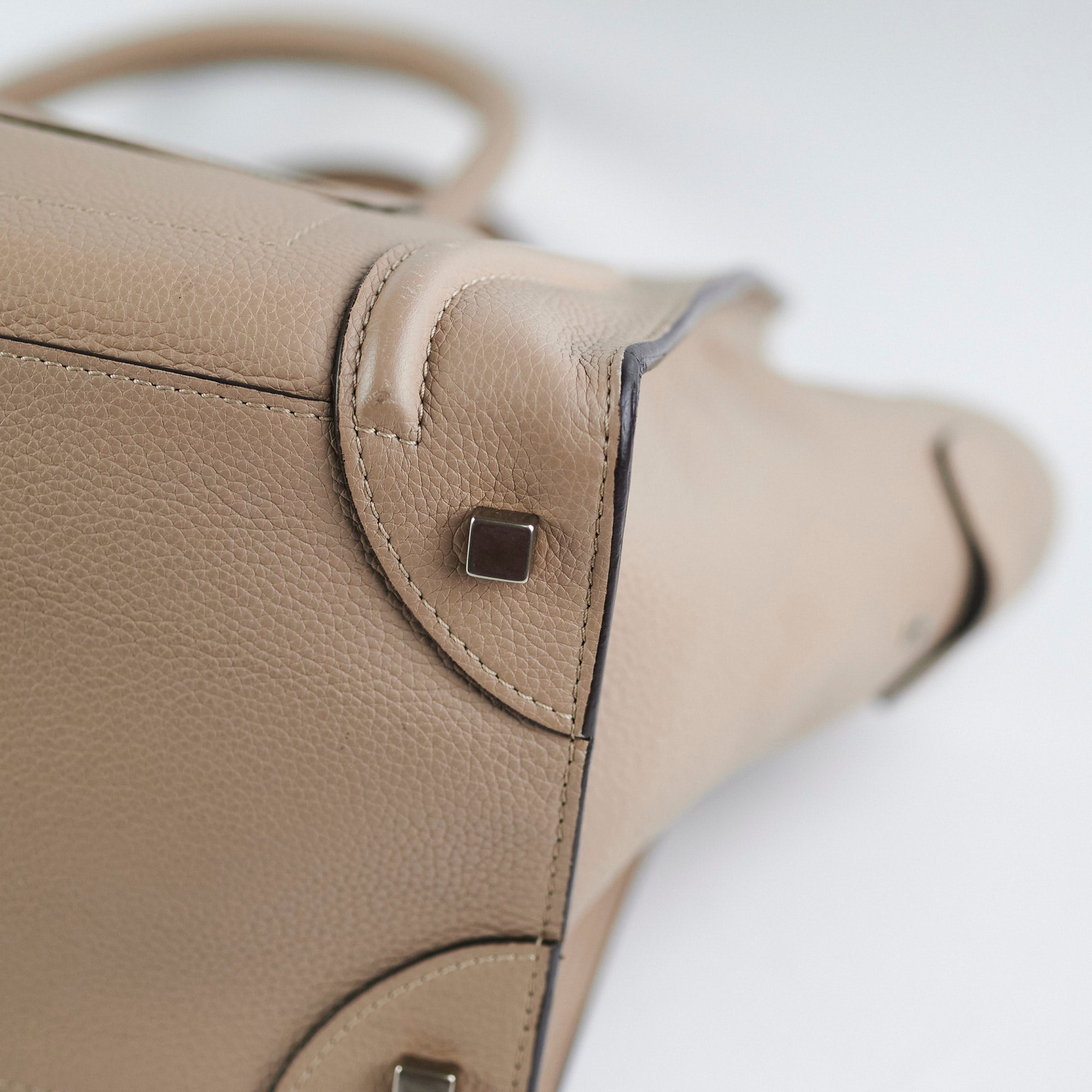 Celine Micro Luggage Tote Bag in Beige | Premium Leather Handbag for Women | Perfect for Work, Travel & Everyday Use